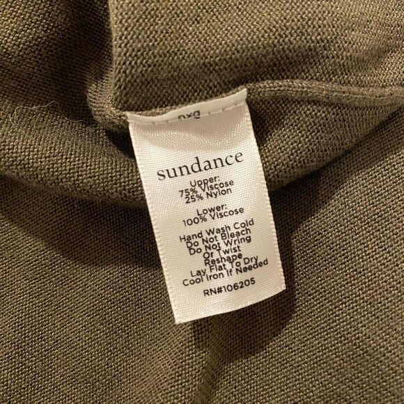 Sundance Nature’s Hue Sweater Midi Dress in Olive Green Medium Petite - Picture 6 of 7